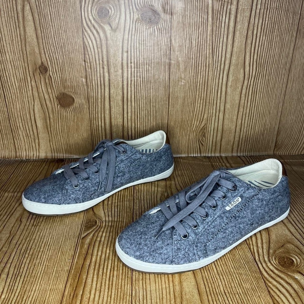 Taos Footwear Star Burst Shoes Sneakers Womens Gray Wool Casual Lace Up 8.5